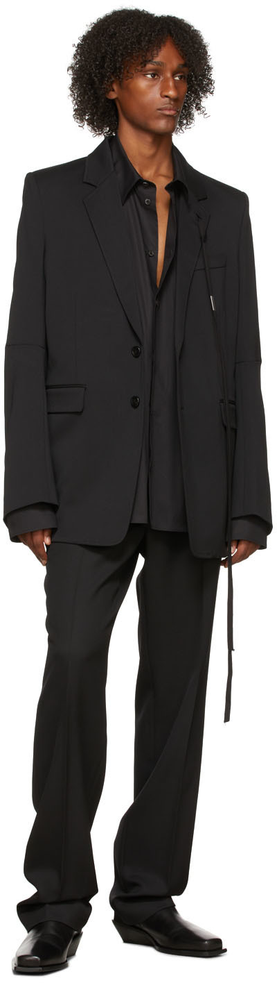 Ann Demeulemeester Black Gabardine Alexander Blazer Ann Demeulemeester