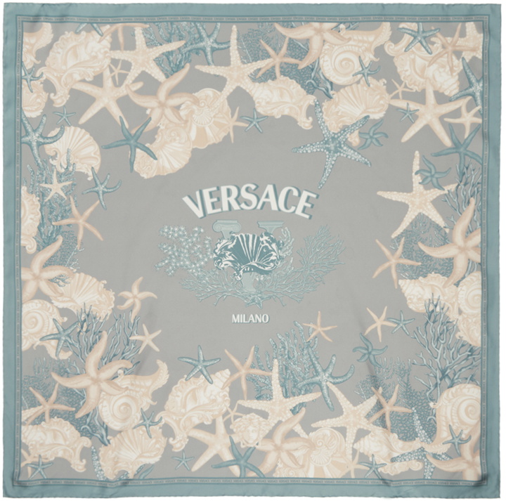 Photo: Versace Gray & Beige Barocco Sea Silk Scarf