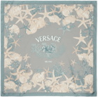 Versace Gray & Beige Barocco Sea Silk Scarf