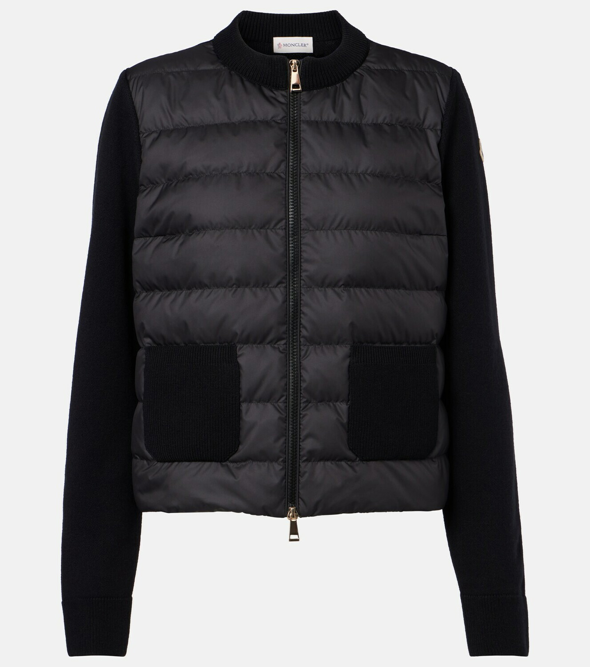 Moncler Down-paneled virgin wool cardigan