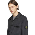 Stone Island Black Nylon Metal Seersucker Jacket