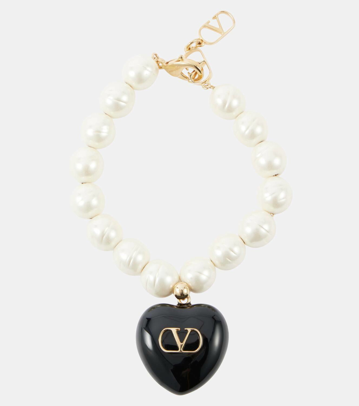 Valentino VLogo faux pearl bracelet
