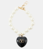 Valentino VLogo faux pearl bracelet