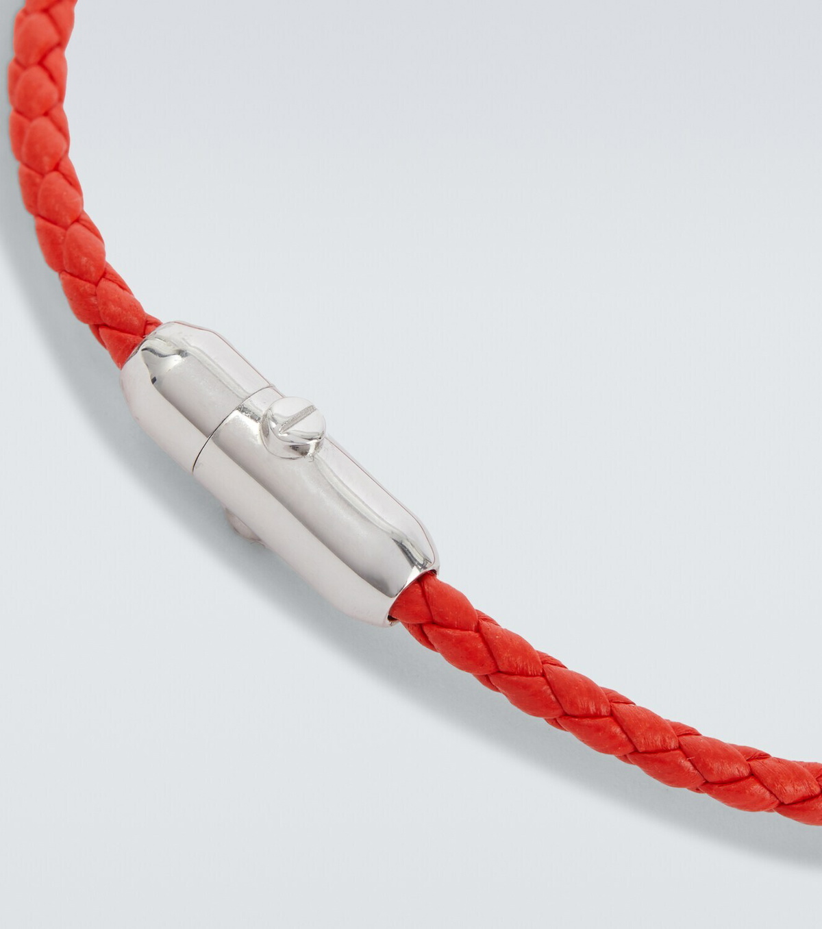 Bottega Veneta Braided leather and sterling silver bracelet