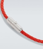Bottega Veneta Braided leather and sterling silver bracelet