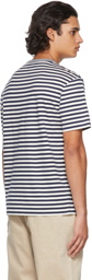Officine Générale Navy & Off-White Striped T-Shirt