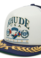 Rhude Usa Sailing Icon Embroidered Cotton and Mesh cap - Navy - One Size