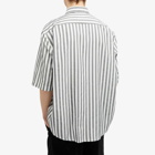 Acne Studios Men's Sandrok Matt Stripe Short Sleeve Shirt in Black/White