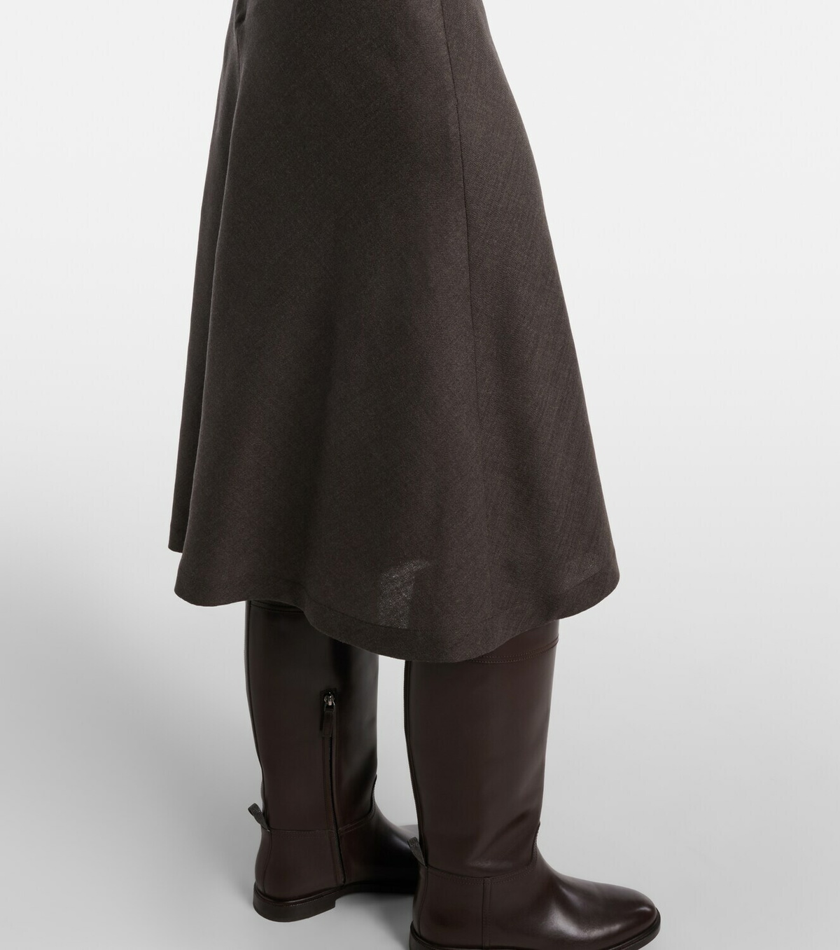 Brunello Cucinelli Draped wool-blend midi dress