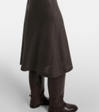 Brunello Cucinelli Draped wool-blend midi dress