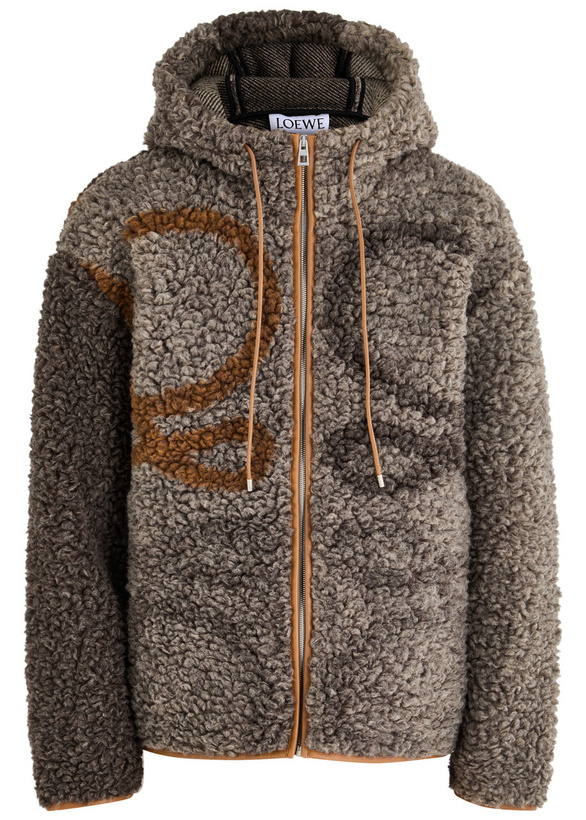 Photo: Loewe Logo-print Hooded Fleece Jacket Beige