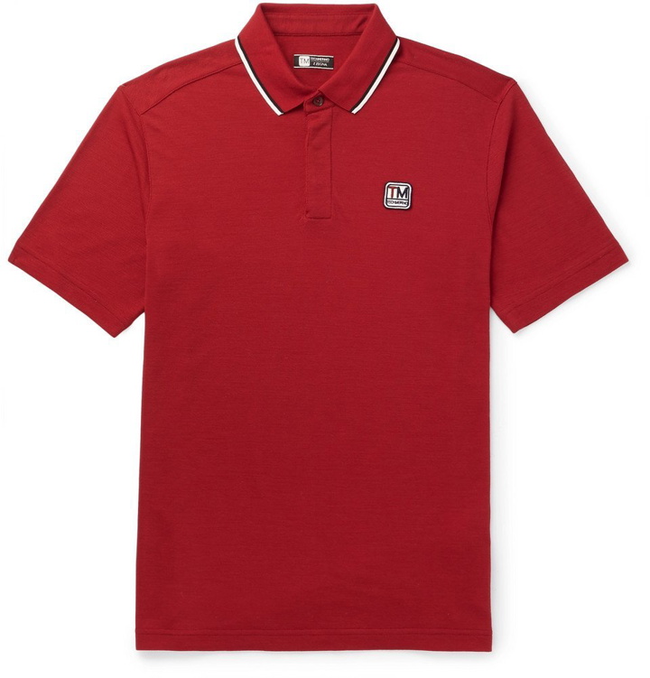 Photo: Z Zegna - Contrast-Tipped Logo-Appliquéd TECHMERINO Wool-Piqué Polo Shirt - Men - Red