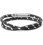 Tod's - Woven Leather and Silver-Tone Wrap Bracelet - Anthracite