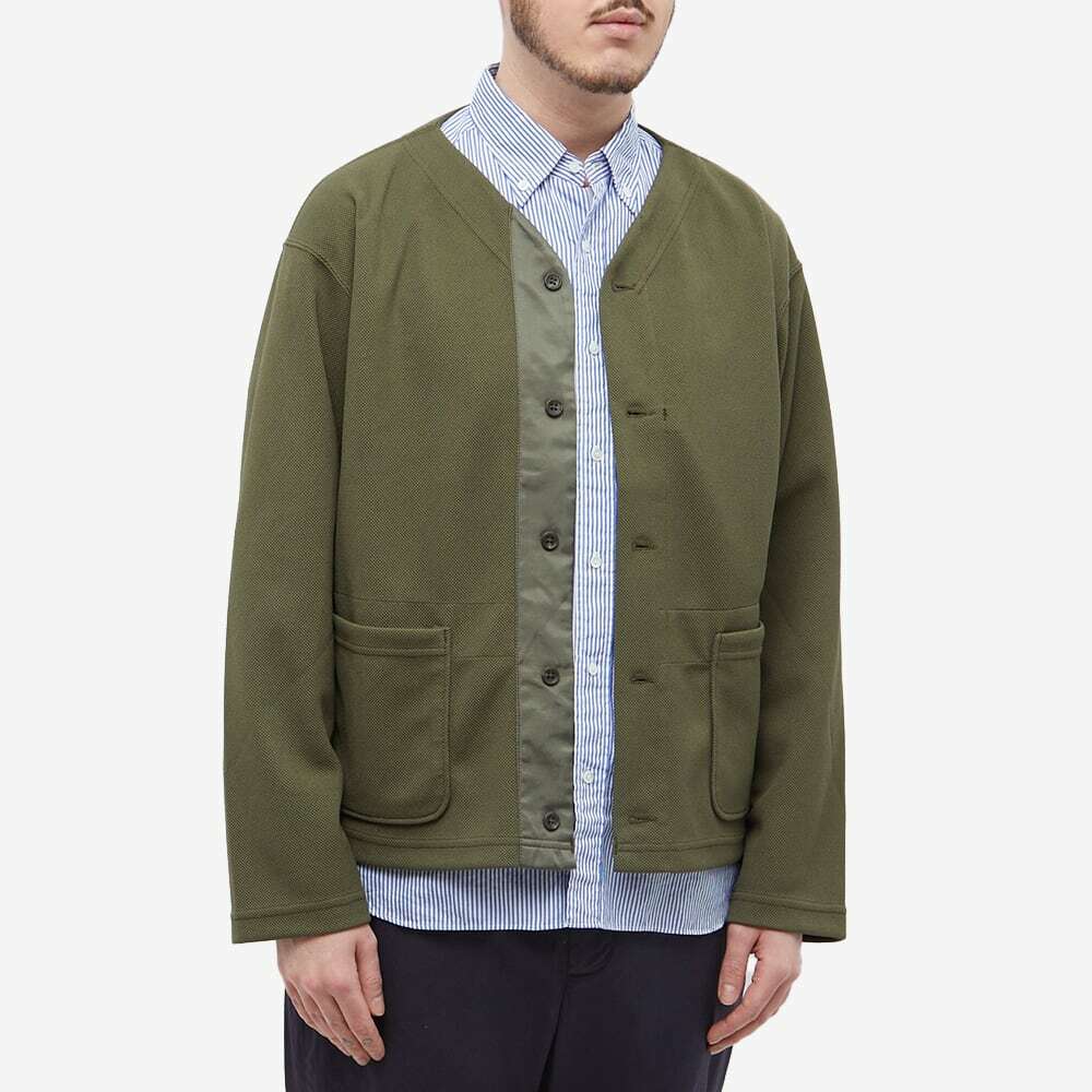 Engineered Garments Men's Knit Cardigan in Olive Diamond Poly