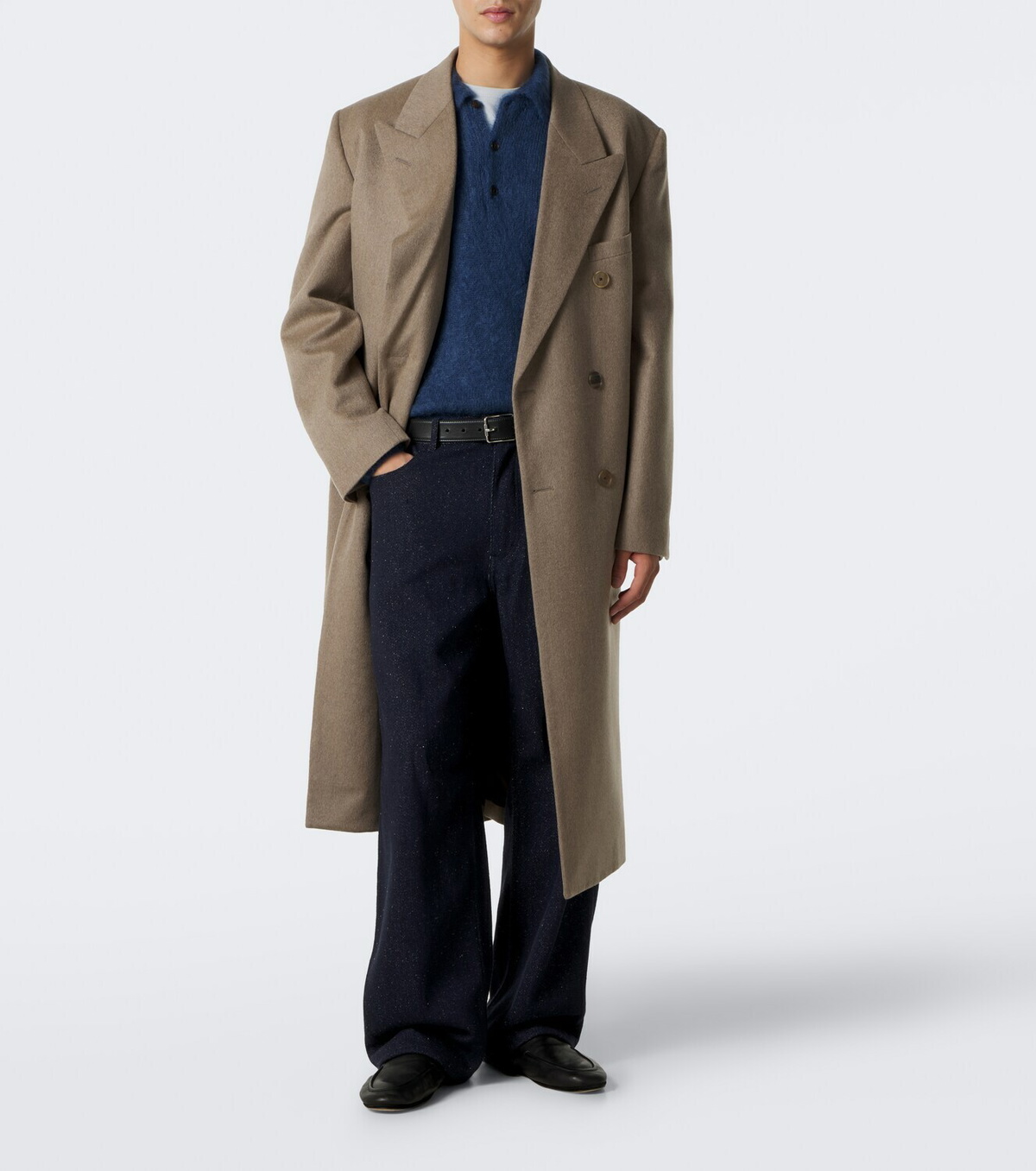 Auralee Mohair and wool polo sweater