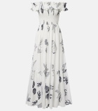 Poupette St Barth Suzanne shirred cotton muslin maxi dress
