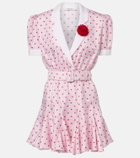 Rodarte Printed silk twill minidress