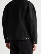 GIVENCHY - Oversized Metallic Logo-Embossed Denim Jacket - Black