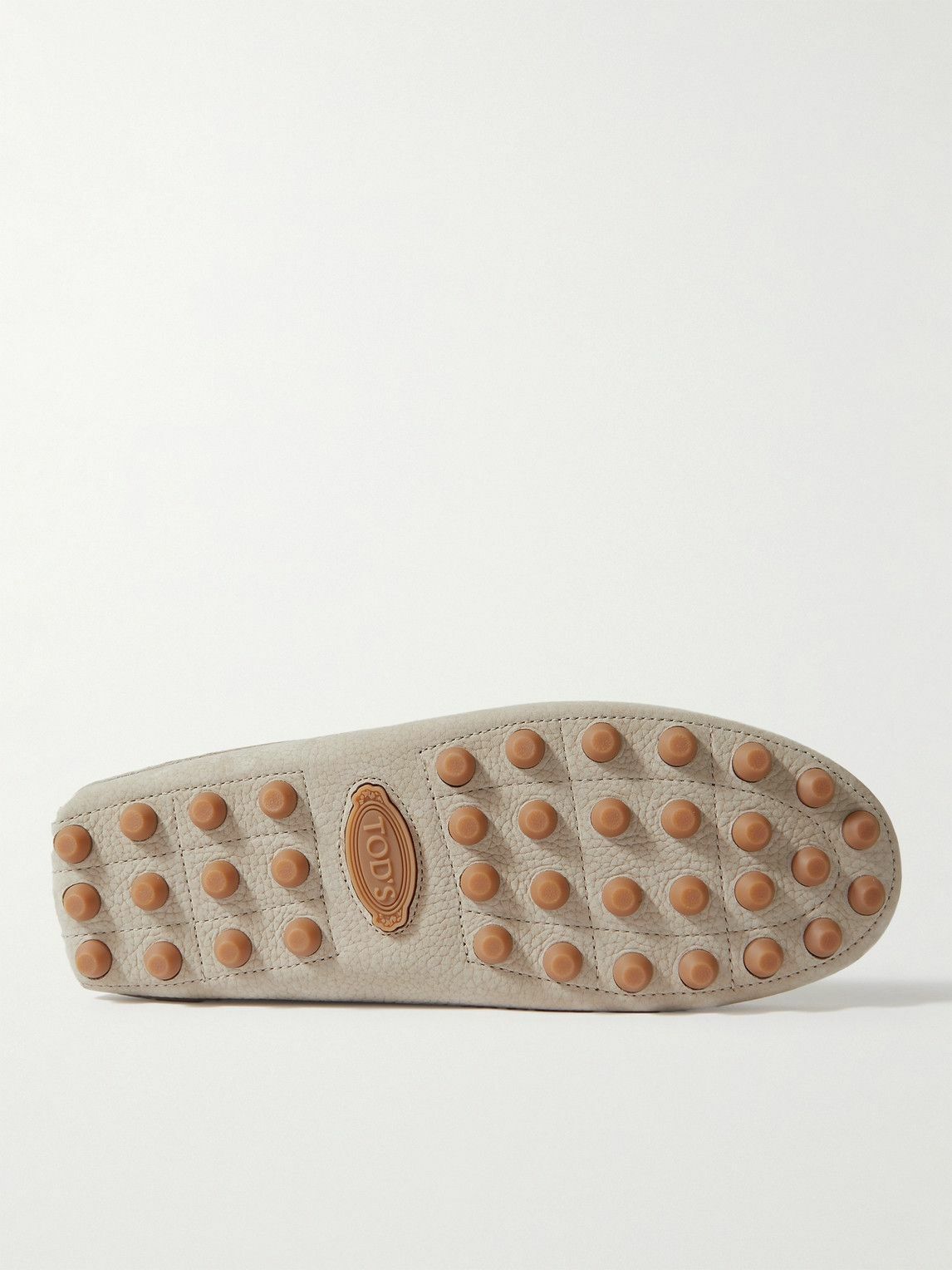 Tod's - Gommino Bubble Faux Shearling-Lined Full-Grain Nubuck Mules - Neutrals