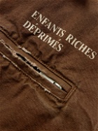 Enfants Riches Déprimés - Logo-Print Distressed Cotton-Canvas Trucker Jacket - Brown