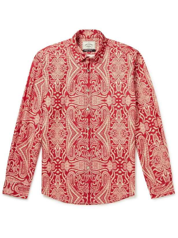 Photo: Portuguese Flannel - Paisley-Print Cotton-Flannel Shirt - Red