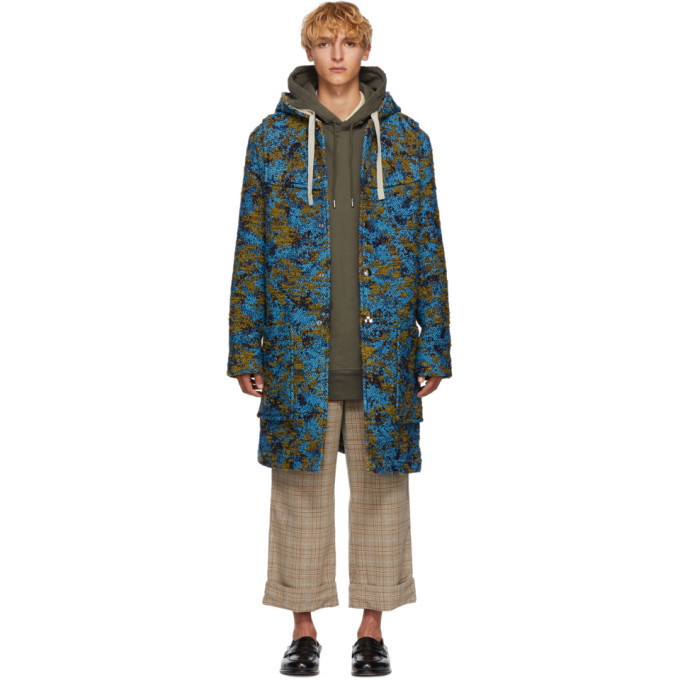 Photo: Acne Studios Blue and Green Wool Duffle Coat