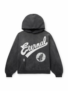SAINT MXXXXXX - Fear of God Distressed Logo-Print Cotton-Jersey Hoodie