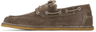 AMI Paris Taupe Suede Boat Shoes