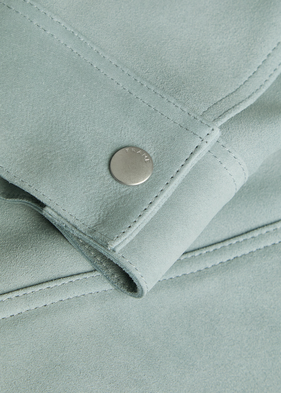 Frame Suede Trucker Jacket Light Blue