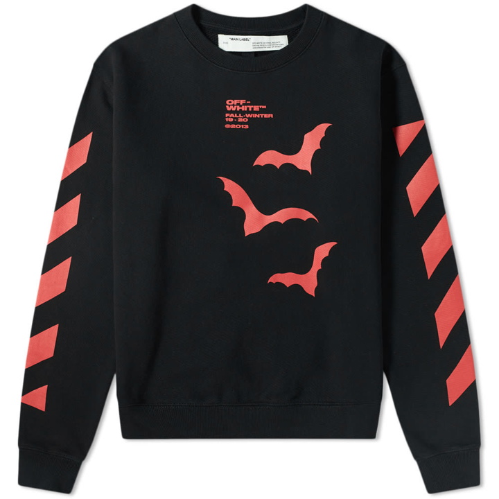 Photo: Off-White Diagonal Sleeve Bats Crew Sweat Black