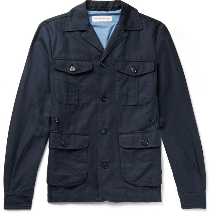 Photo: Orlebar Brown - Cabot Slim-Fit Cotton and Linen-Blend Twill Chore Jacket - Blue