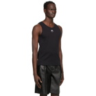 Marine Serre Black Ribbed Moon Tank Top