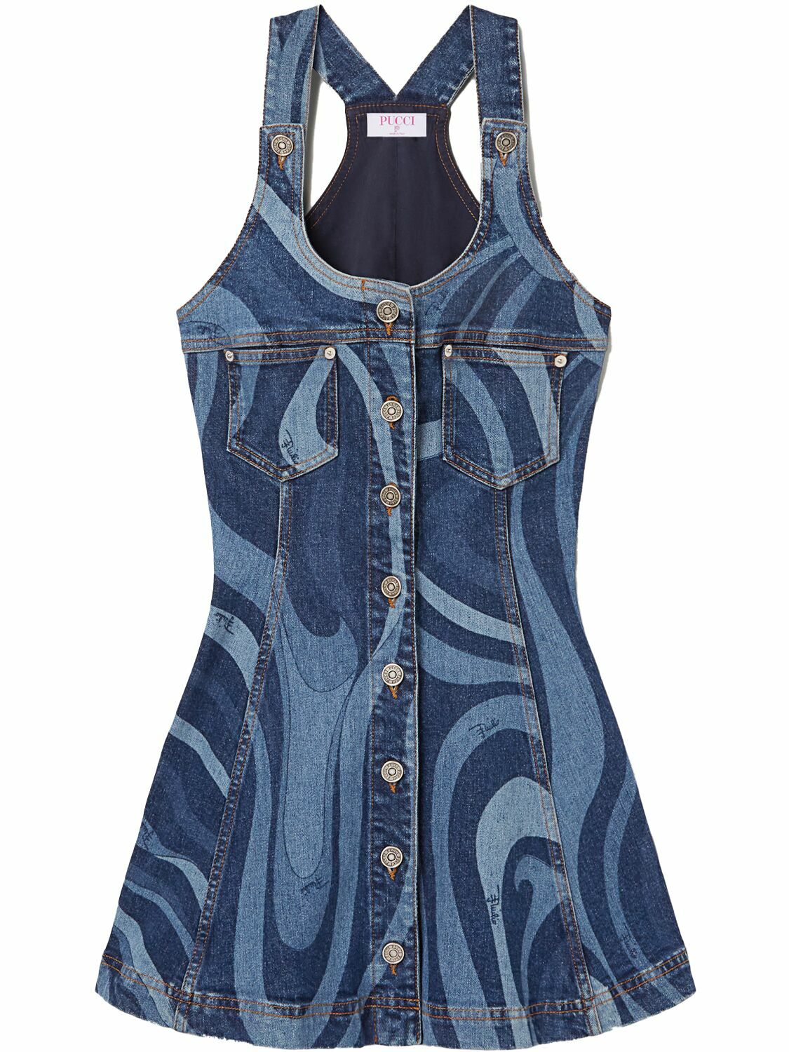 pucci denim dress Emilio Pucci Denim Mini Dress In Blue & Medio - 30% Off