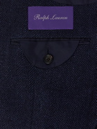 Ralph Lauren Purple label - Herringbone Cotton, Silk and Linen-Blend Blazer - Blue