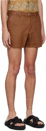 Dries Van Noten Brown Four-Pocket Denim Shorts