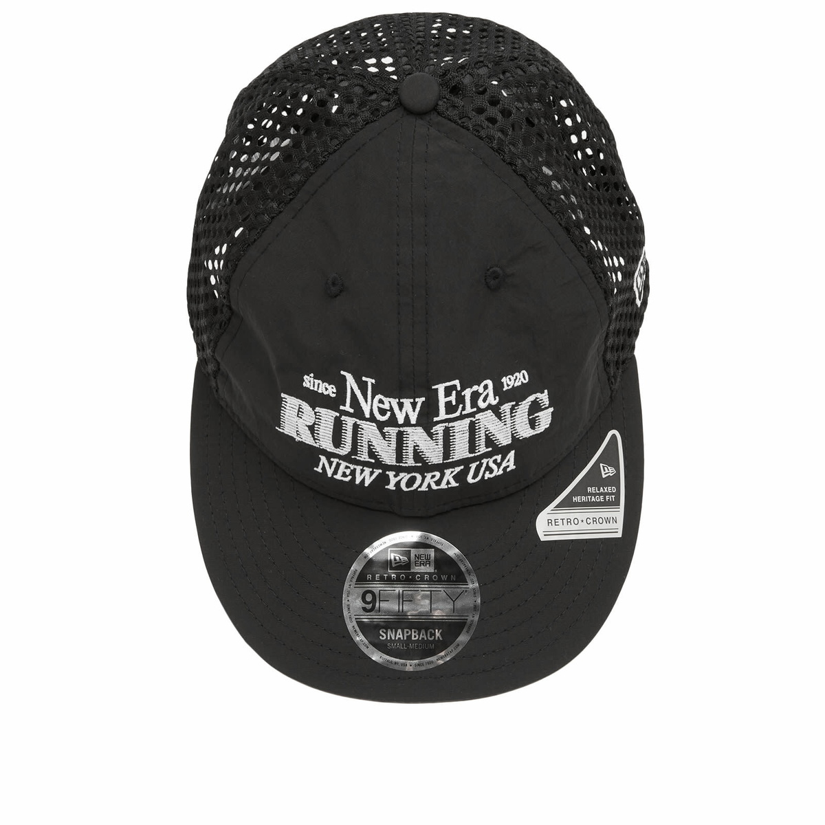 New Era Running Retro Crown 9Fifty Adjustable Cap in Black