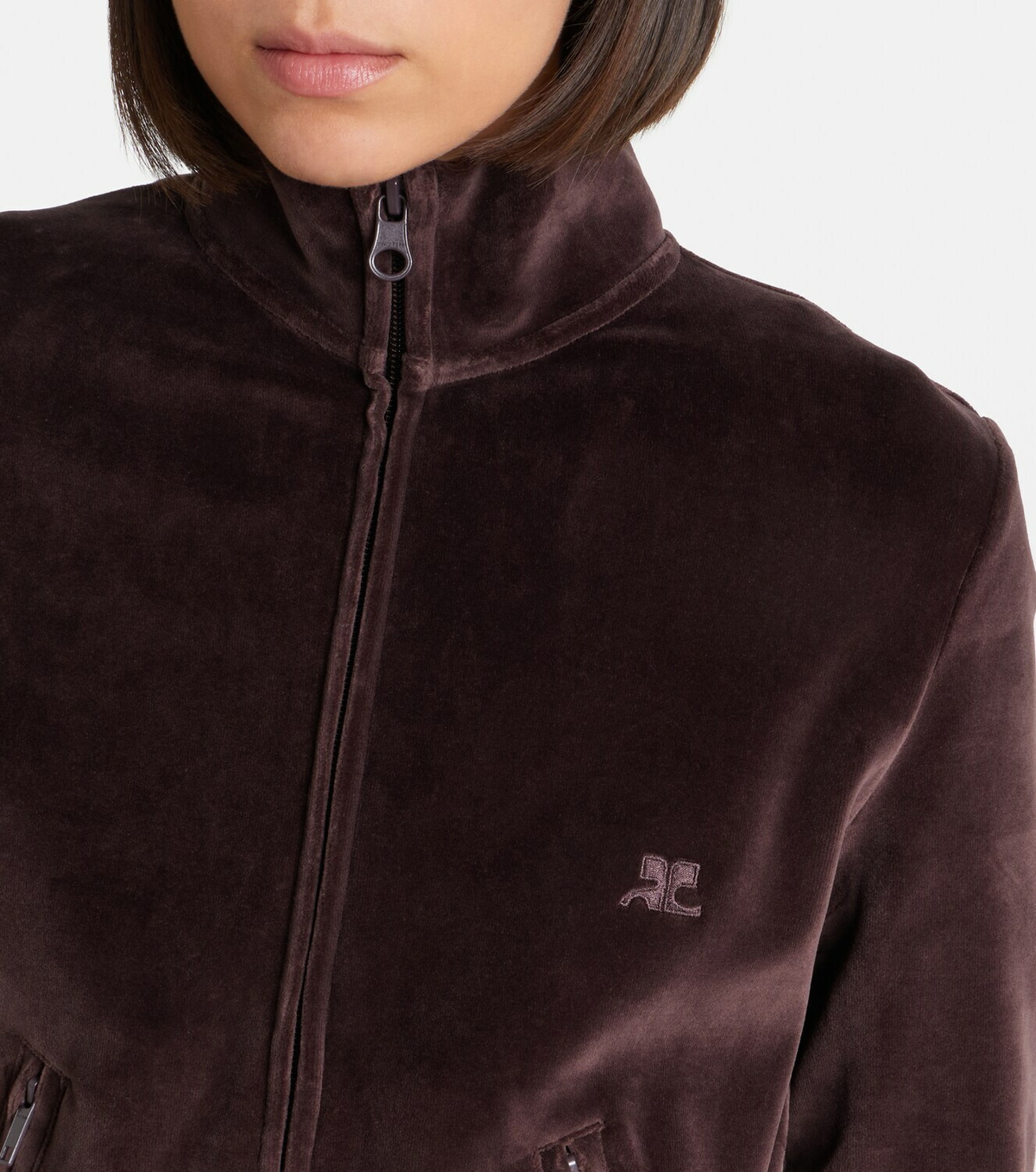 Courrèges Cotton-blend velvet track jacket