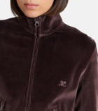 Courrèges Cotton-blend velvet track jacket