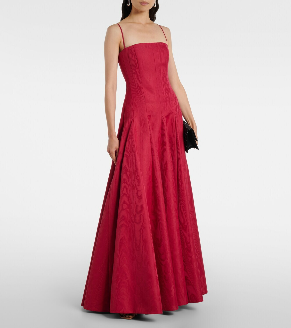 Emilia Wickstead Gracia pleated moiré mikado bustier dress