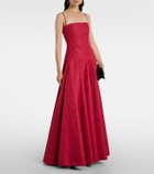 Emilia Wickstead Gracia pleated moiré mikado bustier dress