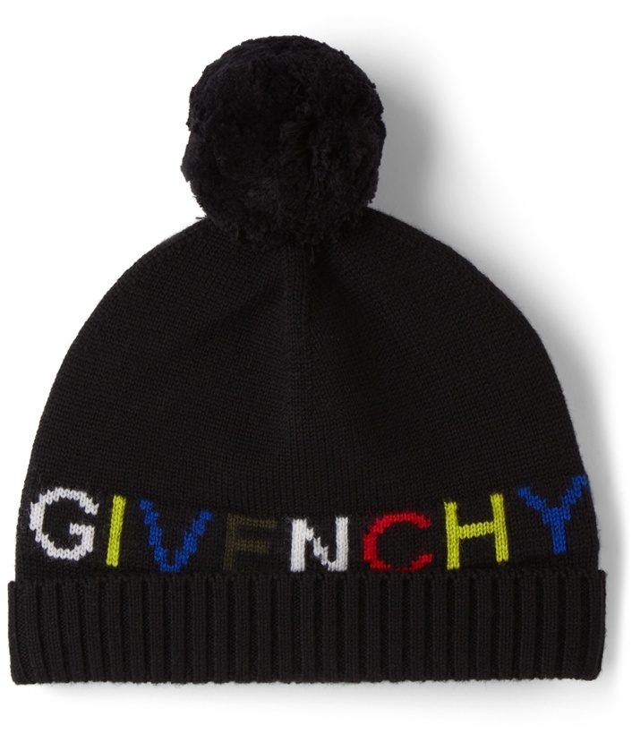 Photo: Givenchy Baby Black & Multicolor Logo Beanie