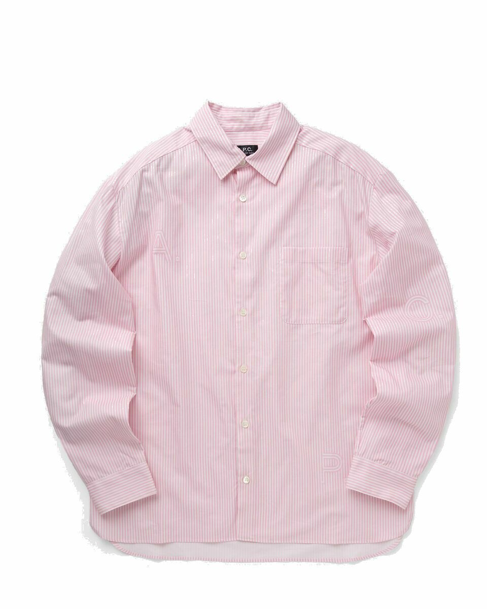 Photo: A.P.C. Chemise Malo Pink - Mens - Longsleeves
