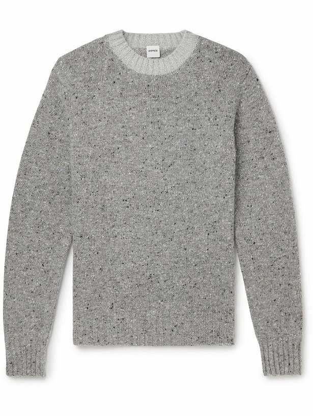 Photo: Aspesi - Slim-Fit Donegal Wool Sweater - Gray