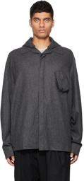 Hyein Seo Grey Wool Hooded Shirt