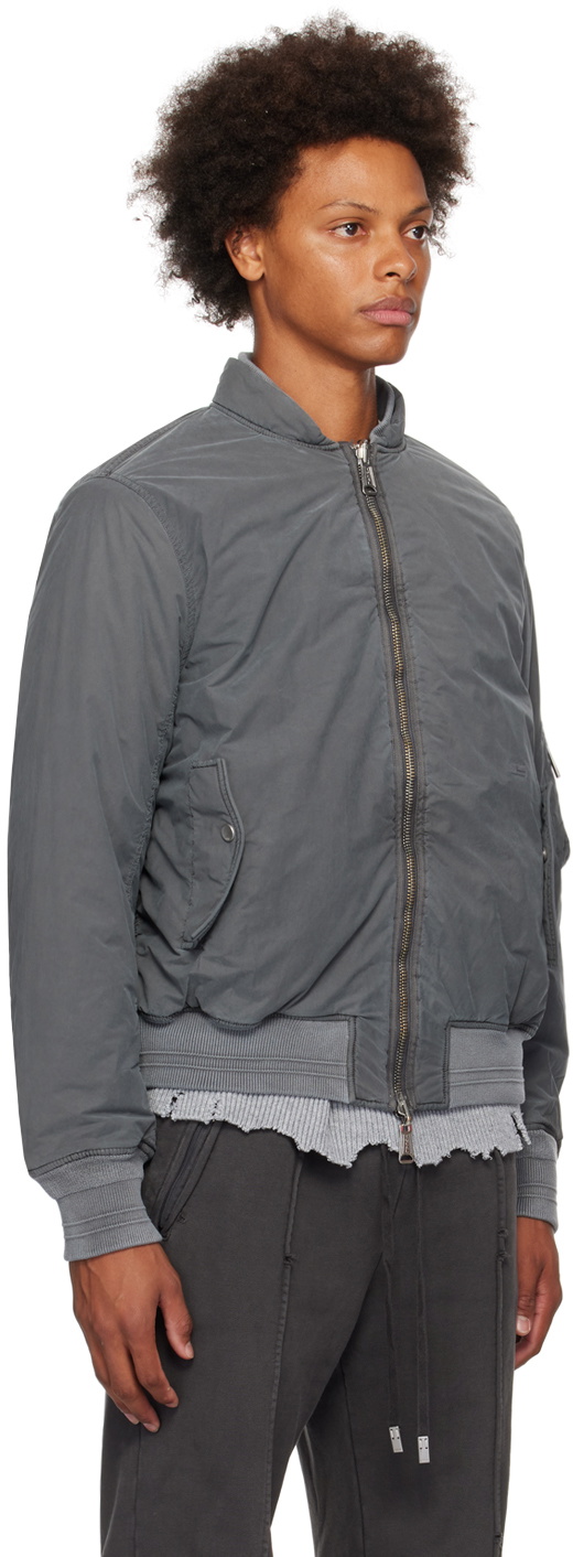 C2H4 Gray Volcano Reversible Bomber Jacket C2H4