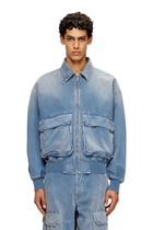 Diesel Jacket in coloured herringbone denim - Denim Jackets - Unisex - Blue
