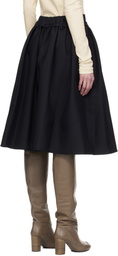 Fax Copy Express Black Puffy Midi Skirt