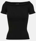Khaite Ricki off-the-shoulder wool-blend top