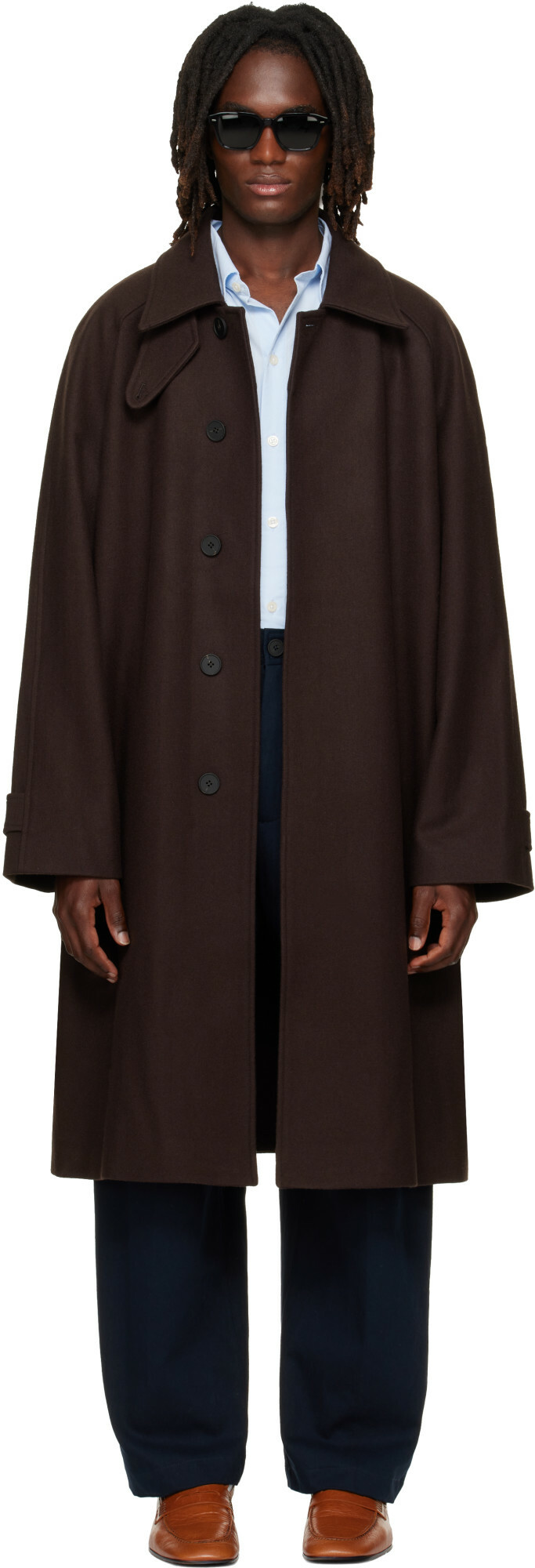 Studio Nicholson Brown Cabo Wool Coat