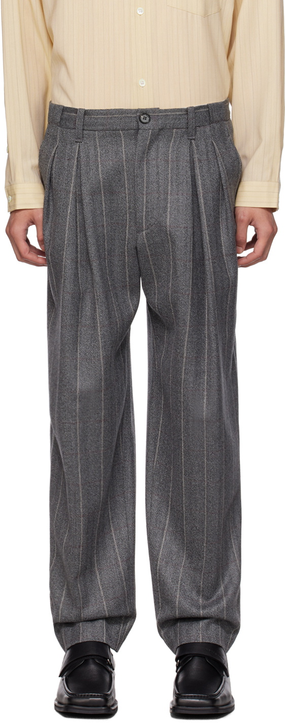 AFTER PRAY Gray Two Tuck Trousers